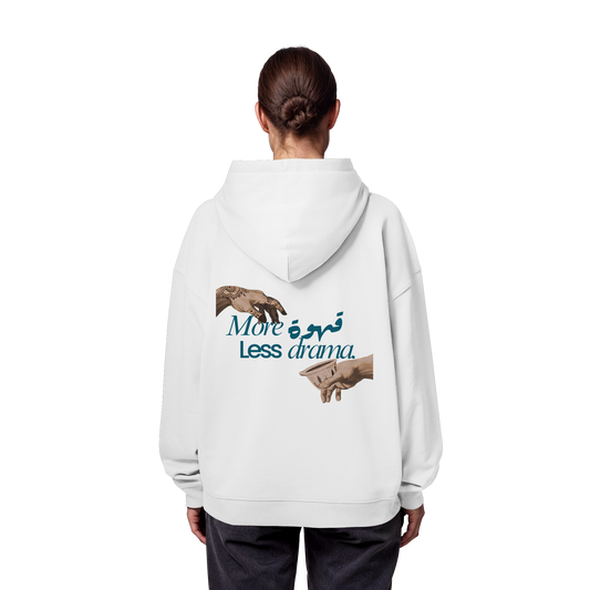 Hoodie "more qahwa less drama" - Organic Oversize Hoodie