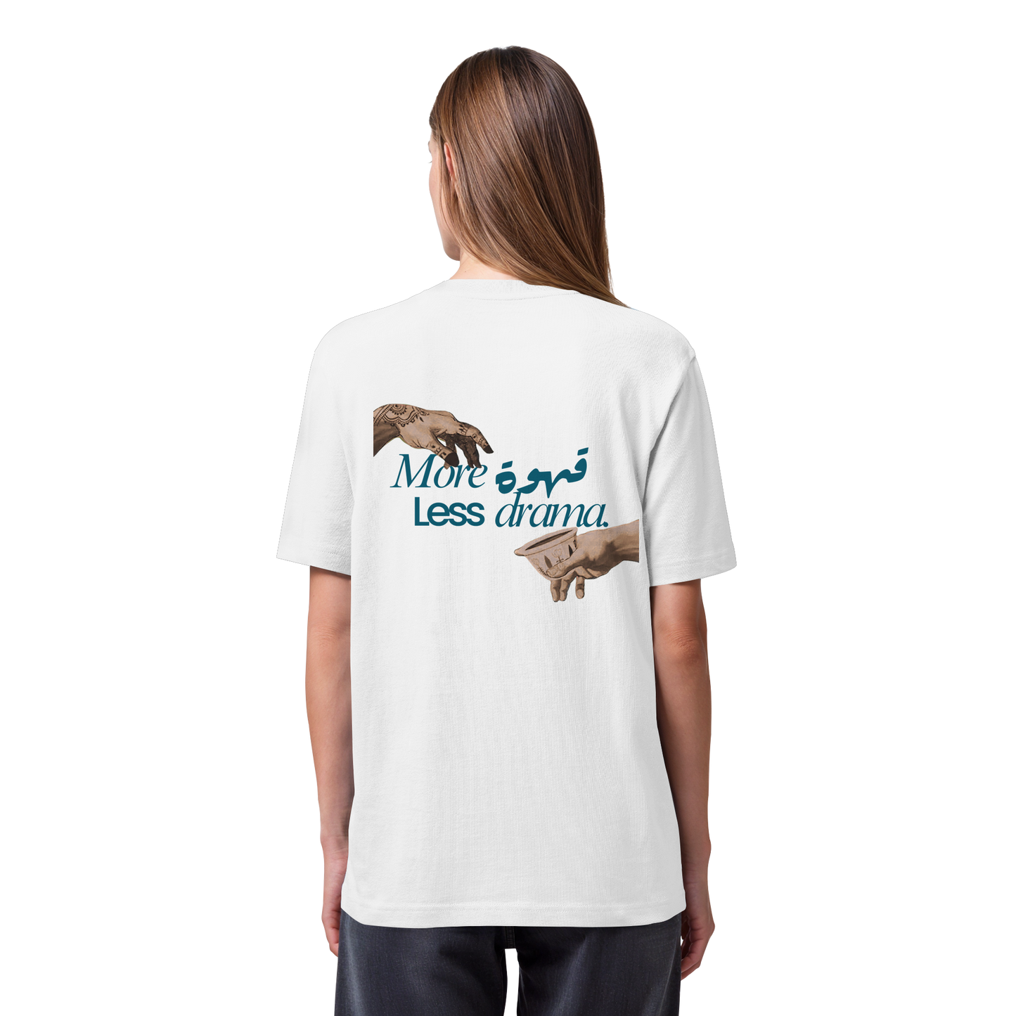 Hoodie "more qahwa less drama" - Organic Heavy T-Shirt